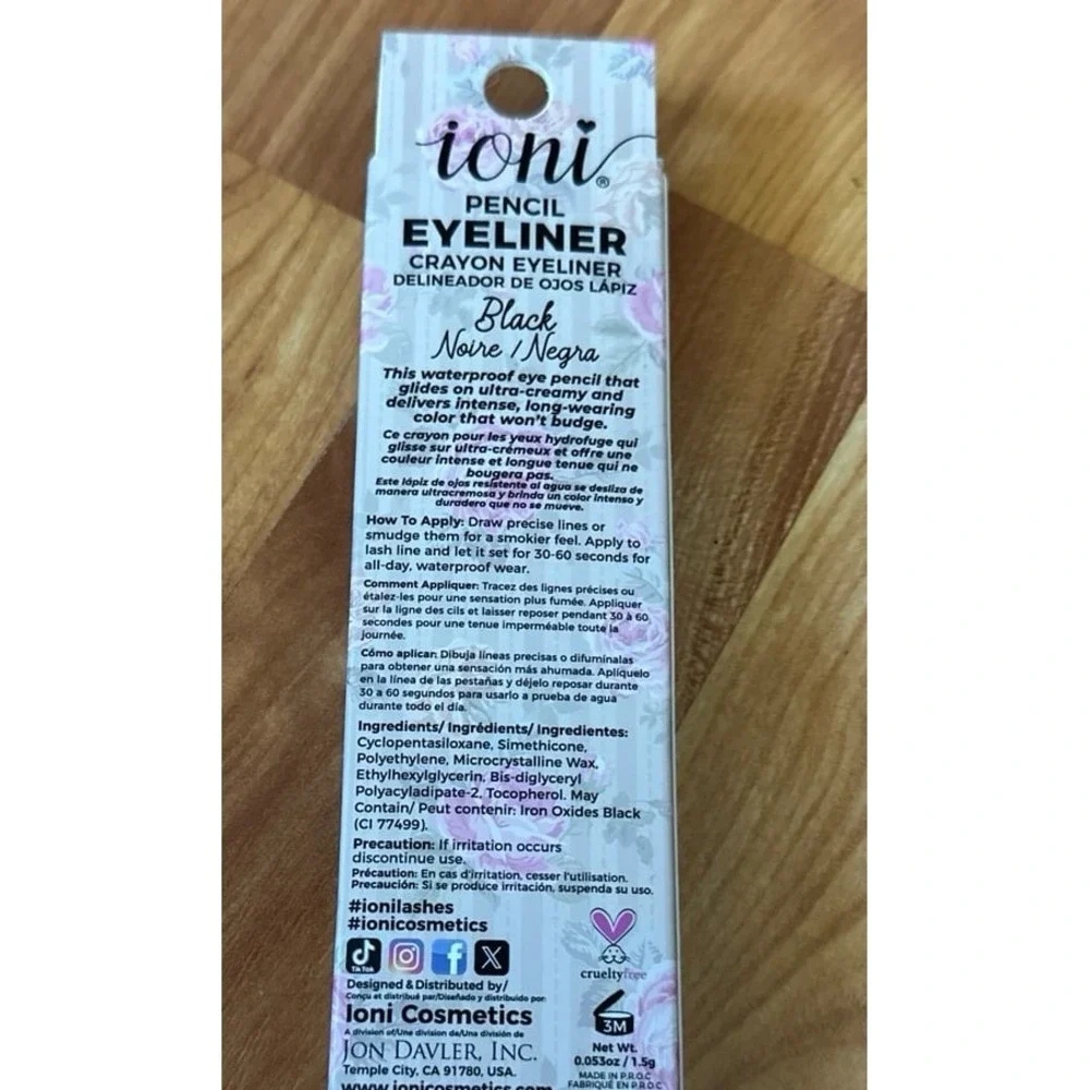New/Sealed Ioni Waterproof Eye‎ Pencil Black